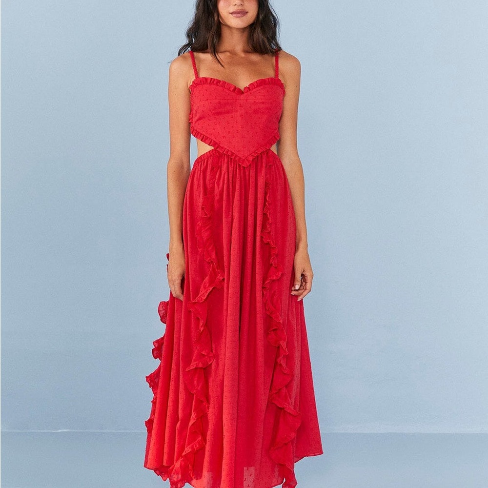 Farm Rio Red Heart Maxi Dress